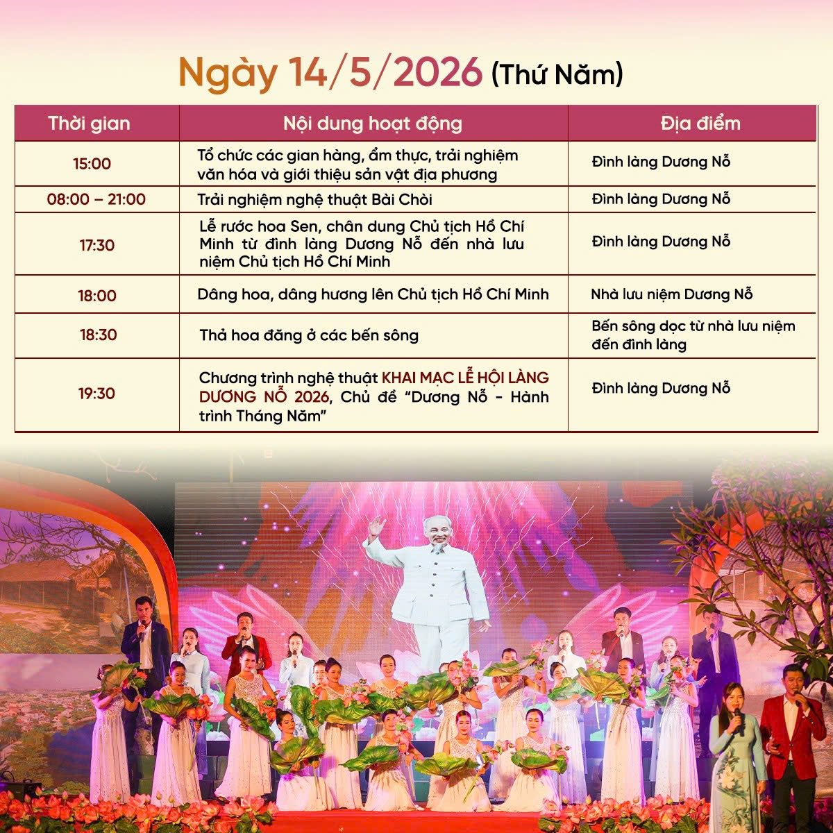 Lễ hội Làng Dương Nỗ 2026: “Dương Nỗ – Hành trình Tháng Năm”