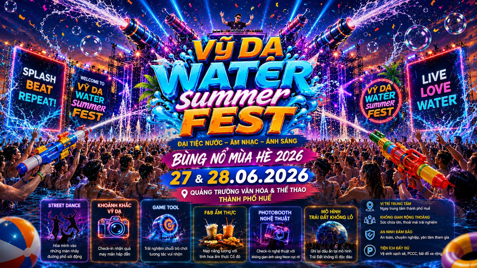 VỸ DẠ WATERFEST 2026 – ĐẠI TIỆC NƯỚC, ÂM NHẠC VÀ ÁNH SÁNG BÙNG NỔ GIỮA LÒNG CỐ ĐÔ